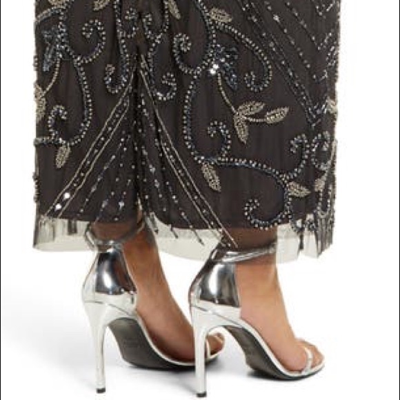 Formal beaded gown PISSARO NiGHTS 12 mother Bride Groom dress worn once CARBON - Picture 12 of 12